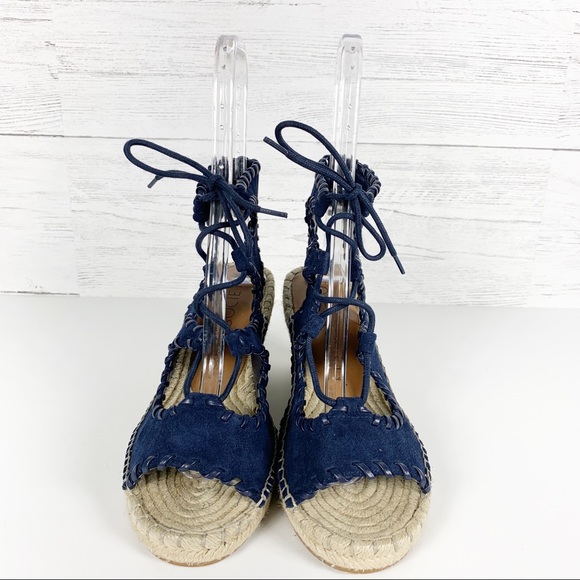 Sole Society • Amethyst Navy Espadrille Wedges - Picture 3 of 8